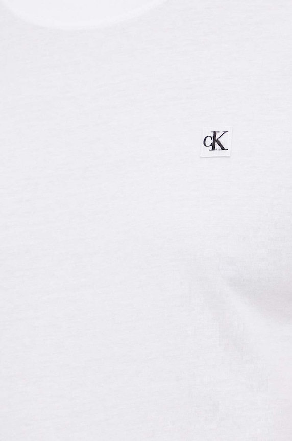 Bavlněné tričko Calvin Klein Jeans bílá J30J325268