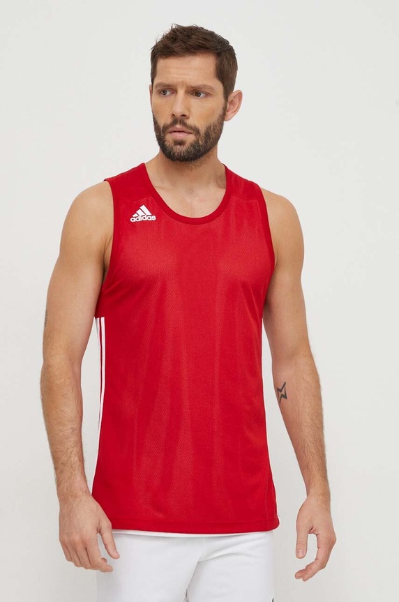 Dvostrana majica za vježbanje adidas Performance 3G Speed Reversible crvena DY6595