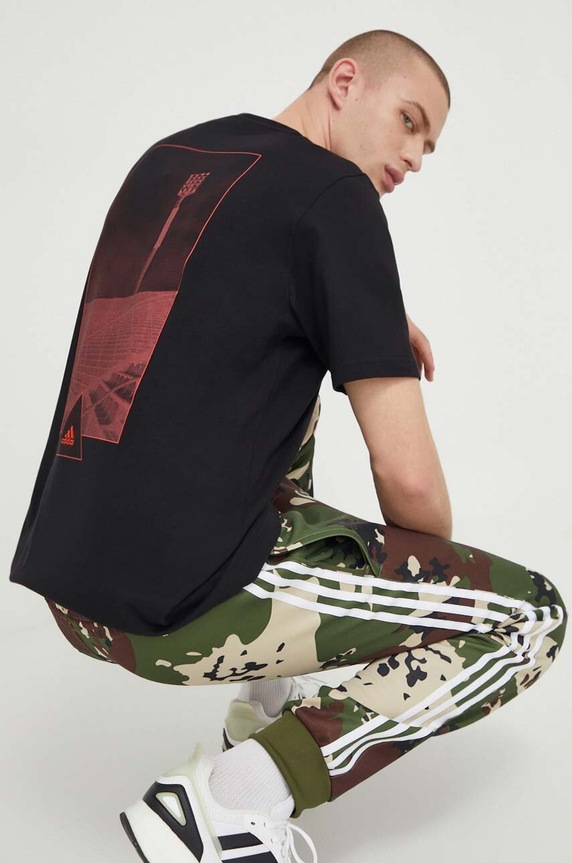 Bavlnené tričko adidas TIRO potlač čierna IN6256