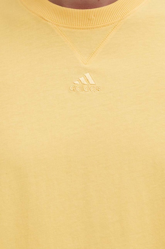 Bavlněné tričko adidas IR9114 žlutá