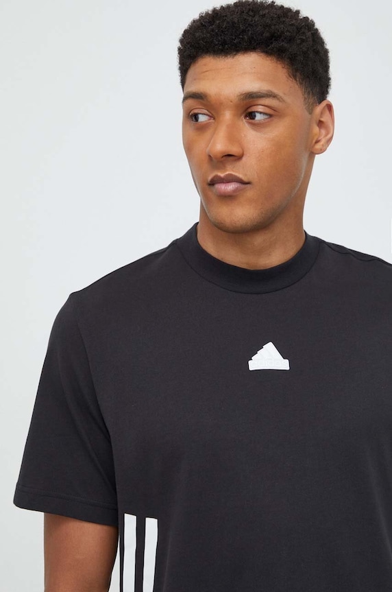 Bavlněné tričko adidas černá IR9166