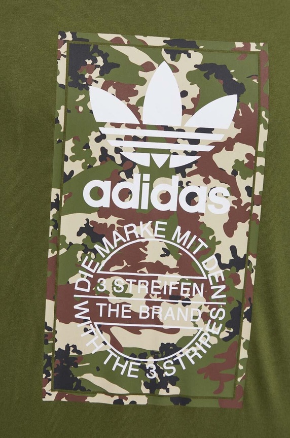 Βαμβακερό μπλουζάκι adidas Originals IS0248 πράσινο