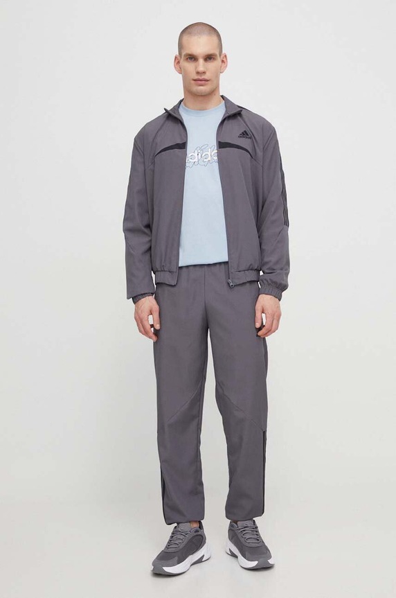 Bavlněné tričko adidas IS2867 modrá SS24