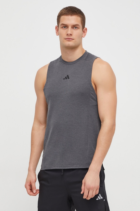 Majica kratkih rukava za trening adidas Performance D4T Designed for Training bez uzorka siva IS3819