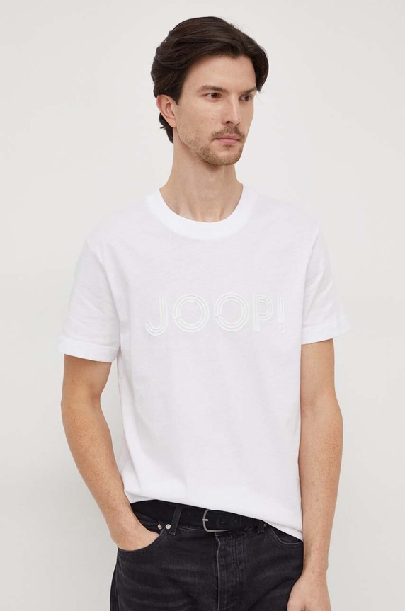 Bavlněné tričko Joop! Byron 30041059 bílá SS24