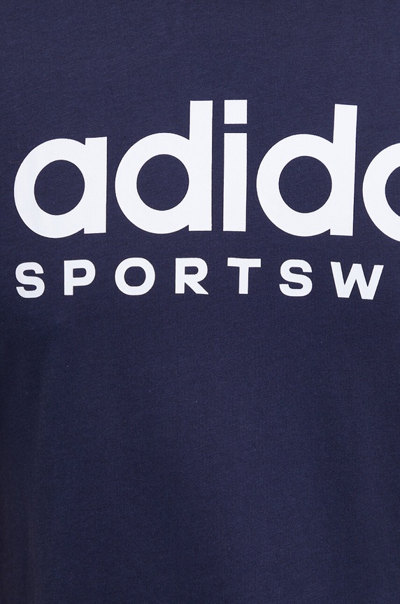 adidas t-shirt bawełniany granatowy IW8834