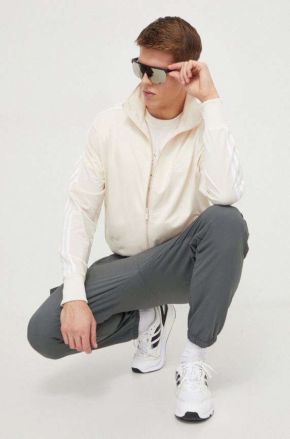 Βαμβακερό μπλουζάκι adidas IX4454 μπεζ SS24
