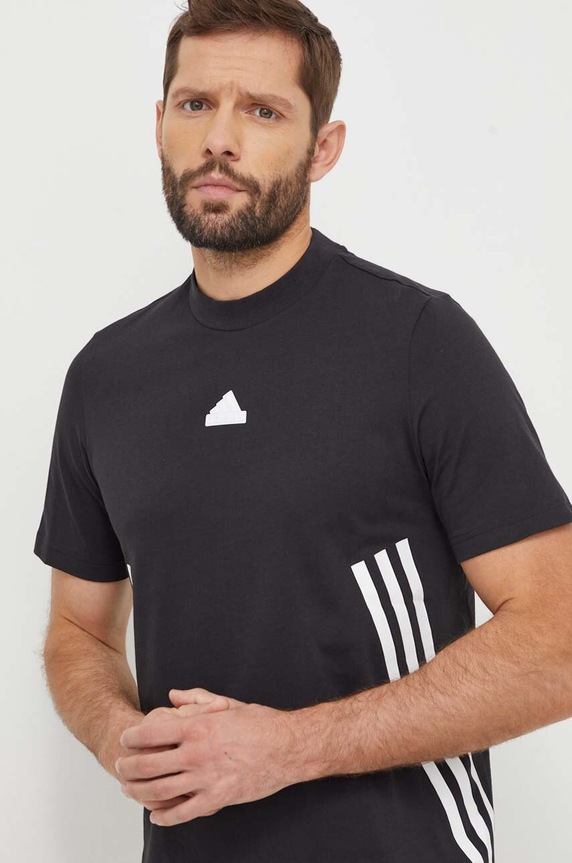 adidas t-shirt bawełniany nadruk czarny IX5196