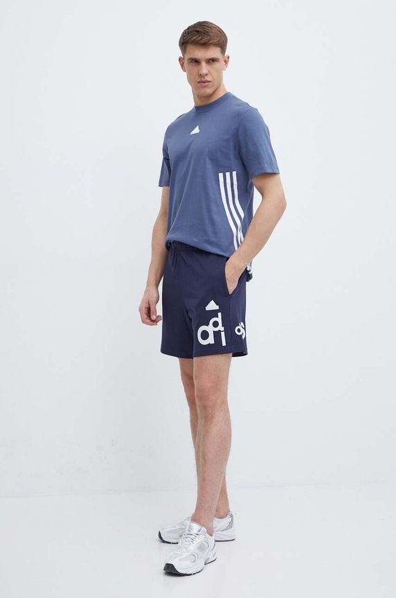 adidas t-shirt bawełniany IX5199 niebieski SS24