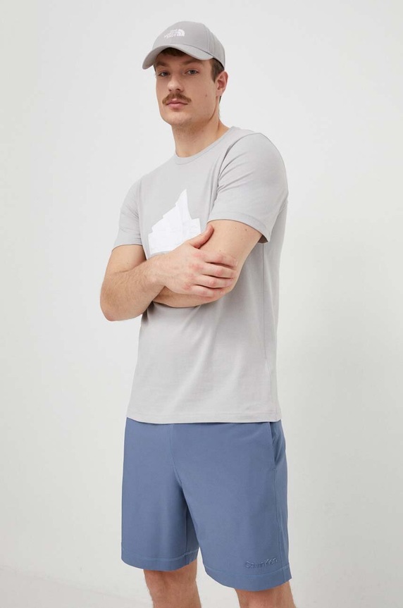 Bavlnené tričko adidas sivá IY4283