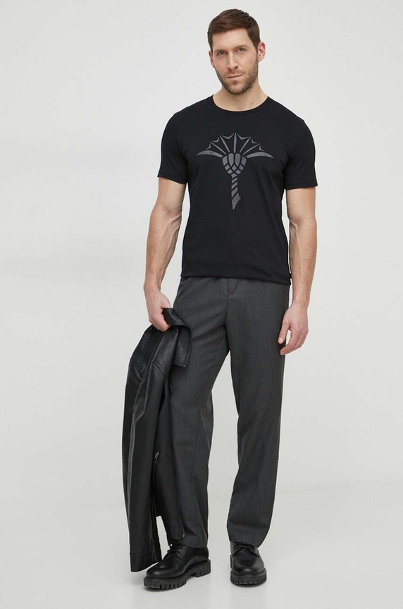 Βαμβακερό μπλουζάκι Joop! 30042432 μαύρο SS26