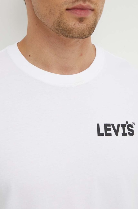 Βαμβακερό μπλουζάκι Levi's 16143 λευκό