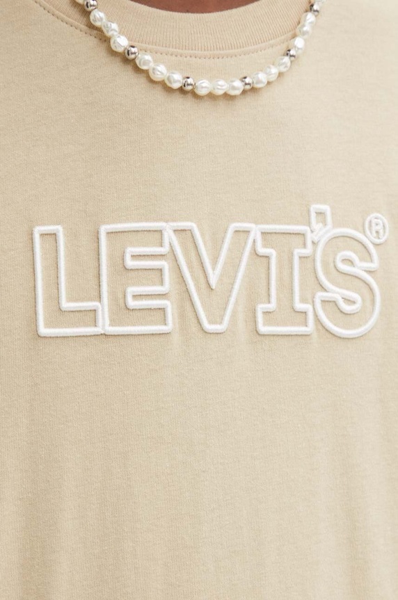 Βαμβακερό μπλουζάκι Levi's 16143 μπεζ
