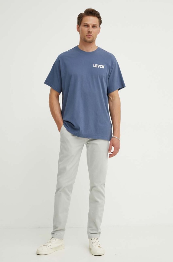 Levi's T-shirt basic męski bawełniany RELAXED FIT TEE 16143 niebieski SS26