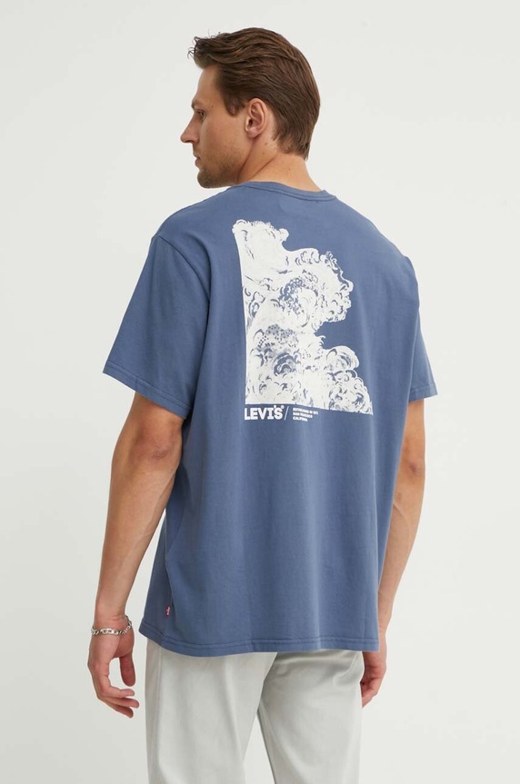 Levi's T-shirt basic męski bawełniany RELAXED FIT TEE niebieski 16143