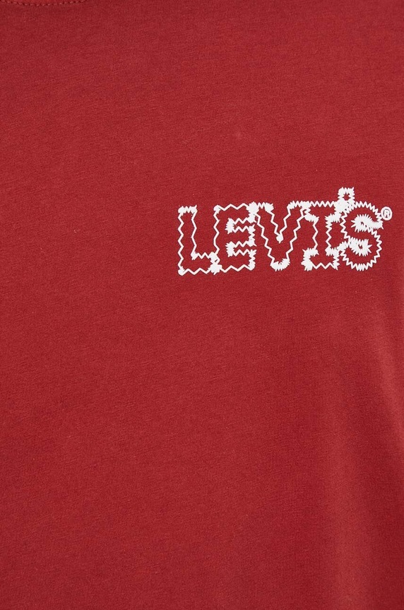 Levi's tricou din bumbac 16143 burgundia
