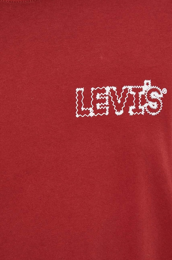 Levi's tricou din bumbac 16143 burgundia