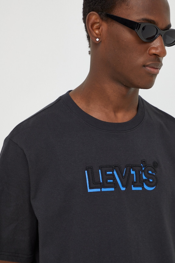 Bavlnené tričko Levi's čierna 16143