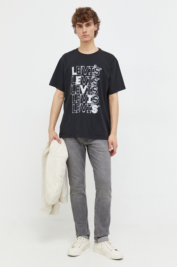 Levi's t-shirt bawełniany nadruk czarny 16143