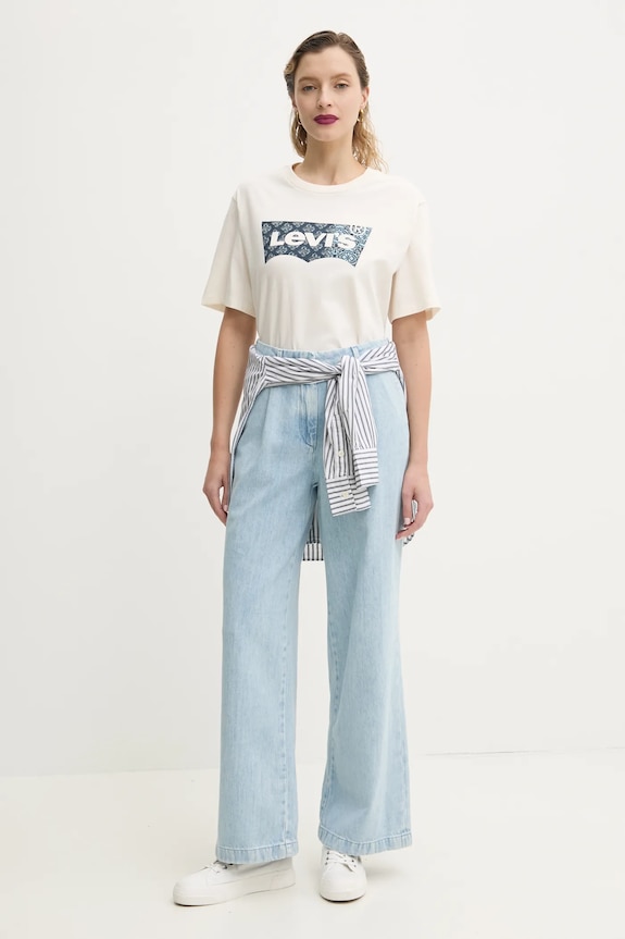 Levi's t-shirt GRAPHIC CREWNECK 22491 beżowy AA00