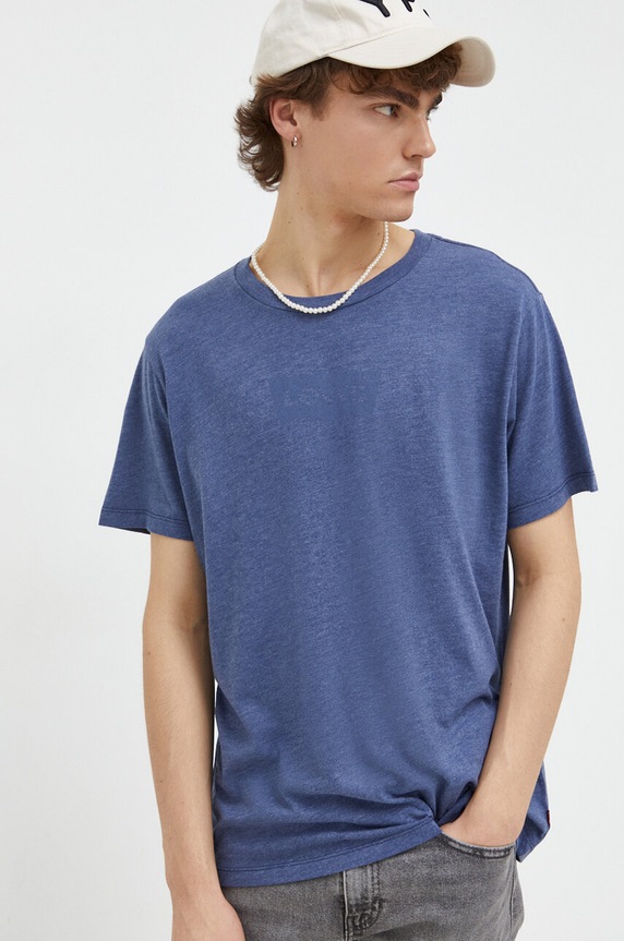 Levi's t-shirt GRAPHIC CREWNECK regular niebieski 22491