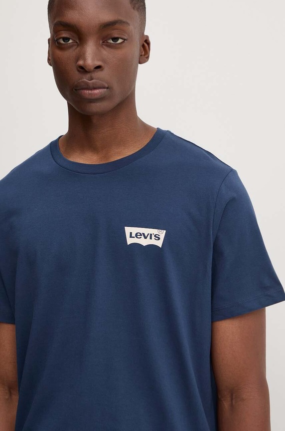 Bavlnené tričko Levi's tmavomodrá 22491