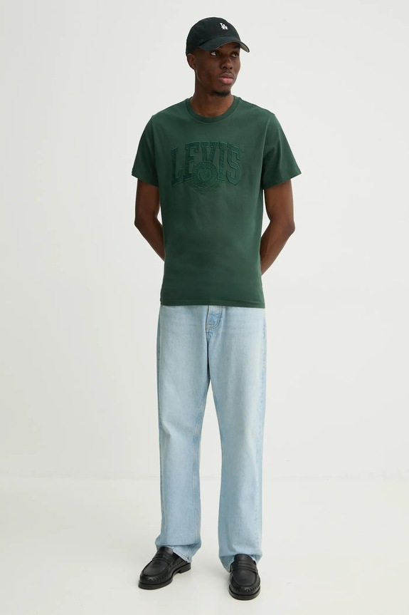Bavlněné tričko Levi's 22491 zelená AA00