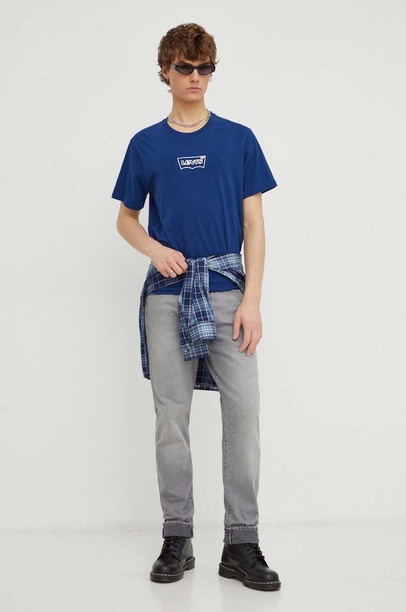 Levi's t-shirt GRAPHIC CREWNECK 22491 niebieski AA00