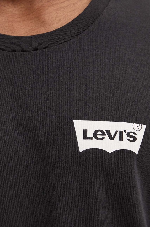 Βαμβακερό μπλουζάκι Levi's μαύρο 22491