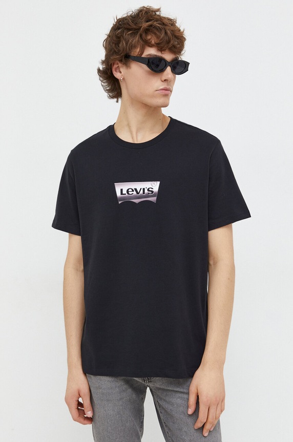 Levi's t-shirt GRAPHIC CREWNECK regular czarny 22491