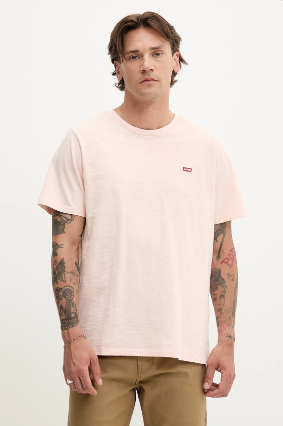 Bavlnené tričko Levi's béžová 56605