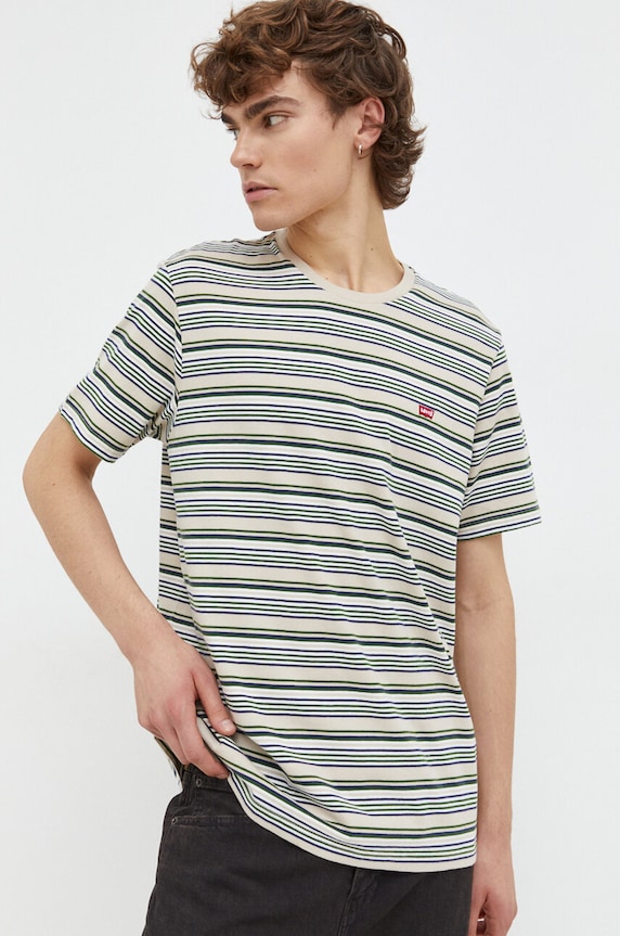 Pamučna majica Levi's bež 56605