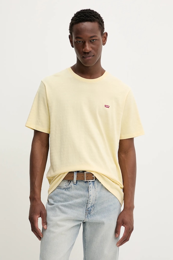 Bavlnené tričko Levi's žltá 56605