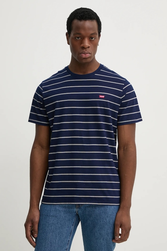 Bavlnené tričko Levi's tmavomodrá 56605