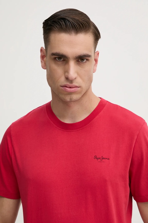 Βαμβακερό μπλουζάκι Pepe Jeans Jacko κόκκινο PM508664