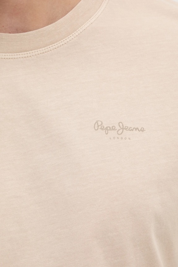 Памучна тениска Pepe Jeans Jacko PM508664 бежов
