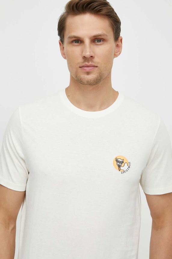 Lindbergh pamut póló bézs 30.400268.OFFWHITE