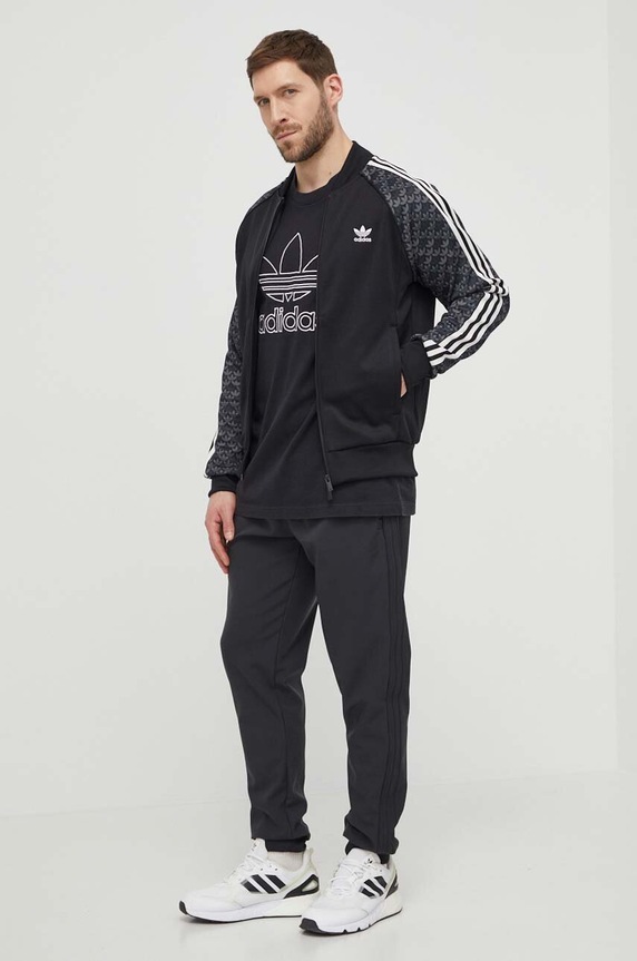 adidas Originals pamut póló Trefoil Tee IU2347 fekete SS24