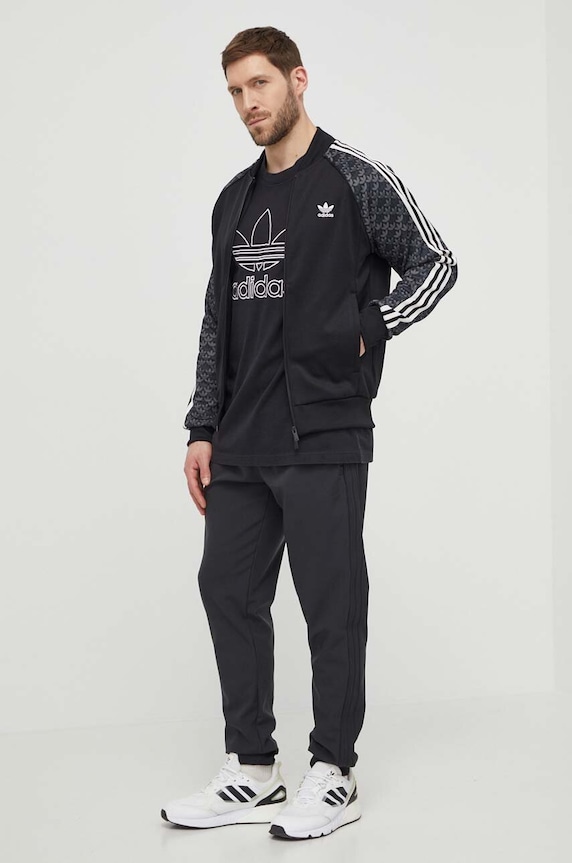 adidas Originals pamut póló Trefoil Tee IU2347 fekete SS24