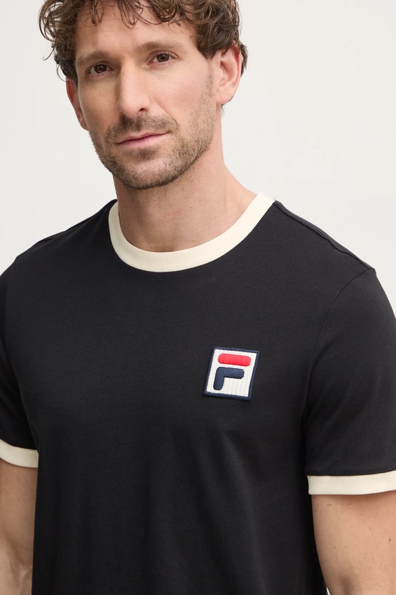 Хлопковая футболка Fila чёрный FAM0641