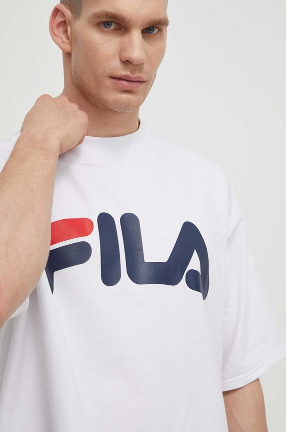 Μπλουζάκι Fila Lowell στάμπα λευκό FAM0655