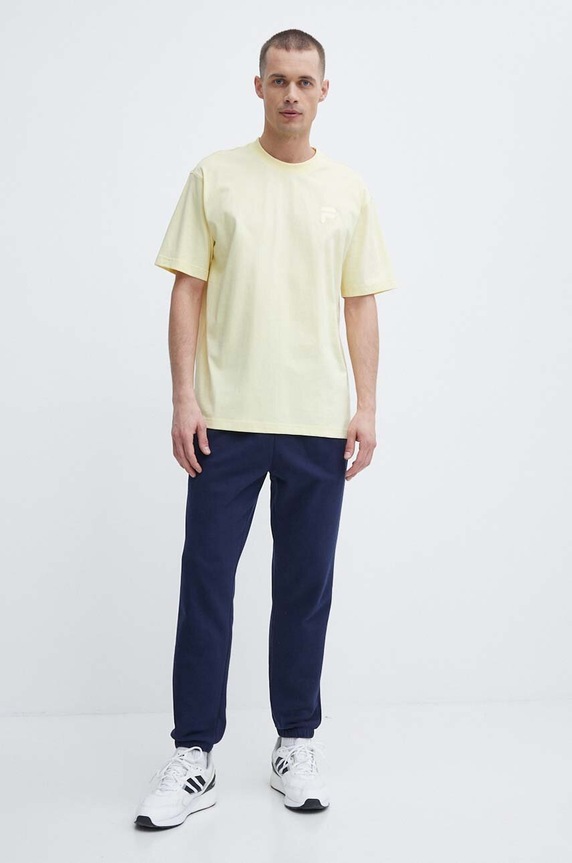 Bavlnené tričko Fila Loum FAM0676 žltá SS24