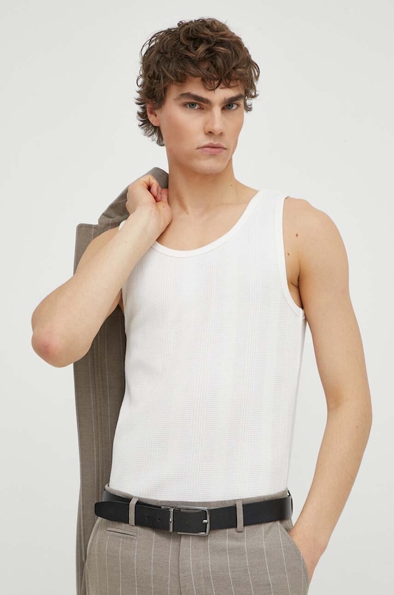 Samsoe Samsoe tricou din bumbac SALARS uni alb M24100080