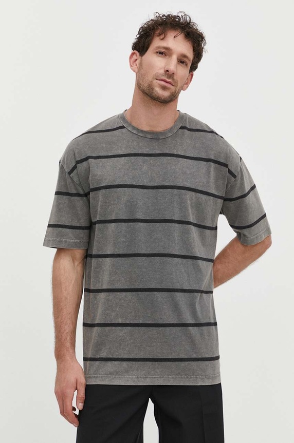 Samsoe t-shirt SAHAKEEM mintás szürke M24100075