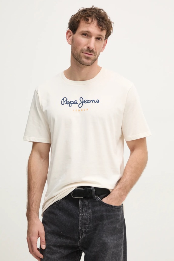 Bavlnené tričko Pepe Jeans Eggo béžová PM508208