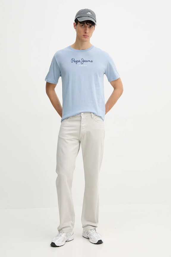 Pepe Jeans t-shirt in cotone Eggo PM508208 blu SS25