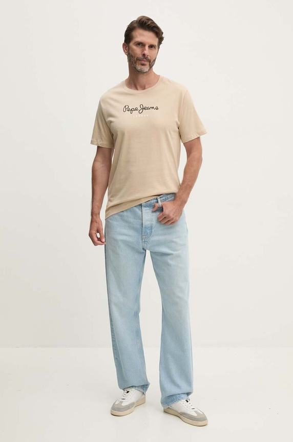 Bavlnené tričko Pepe Jeans Eggo PM508208 béžová SS25
