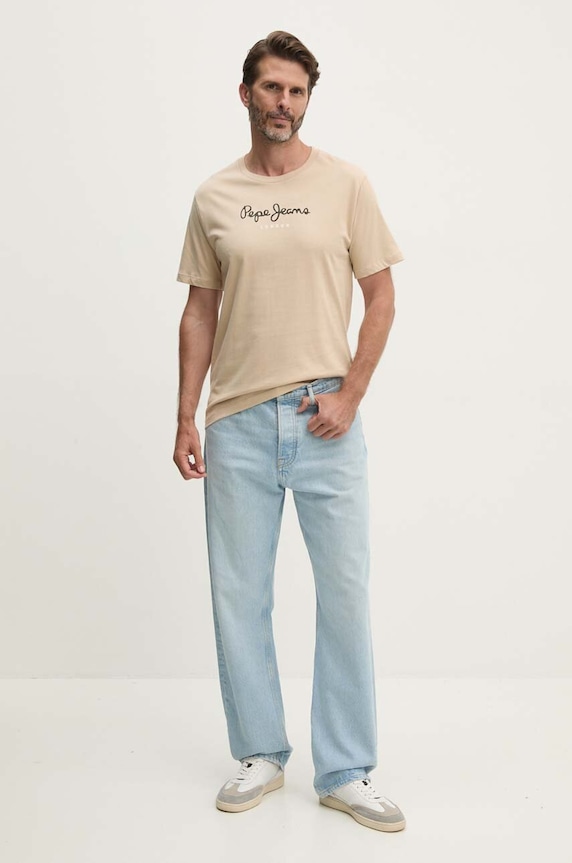 Bavlnené tričko Pepe Jeans Eggo PM508208 béžová SS25