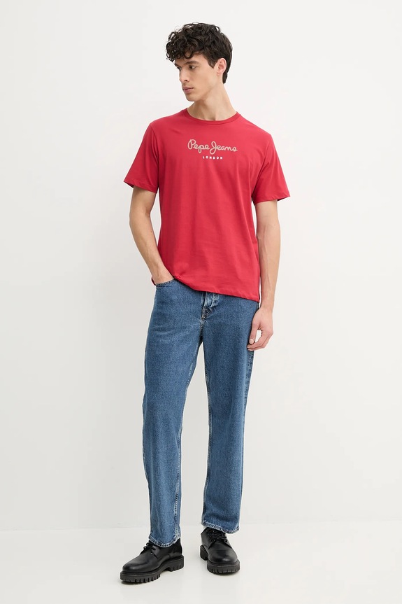 Βαμβακερό μπλουζάκι Pepe Jeans Eggo PM508208 κόκκινο SS25