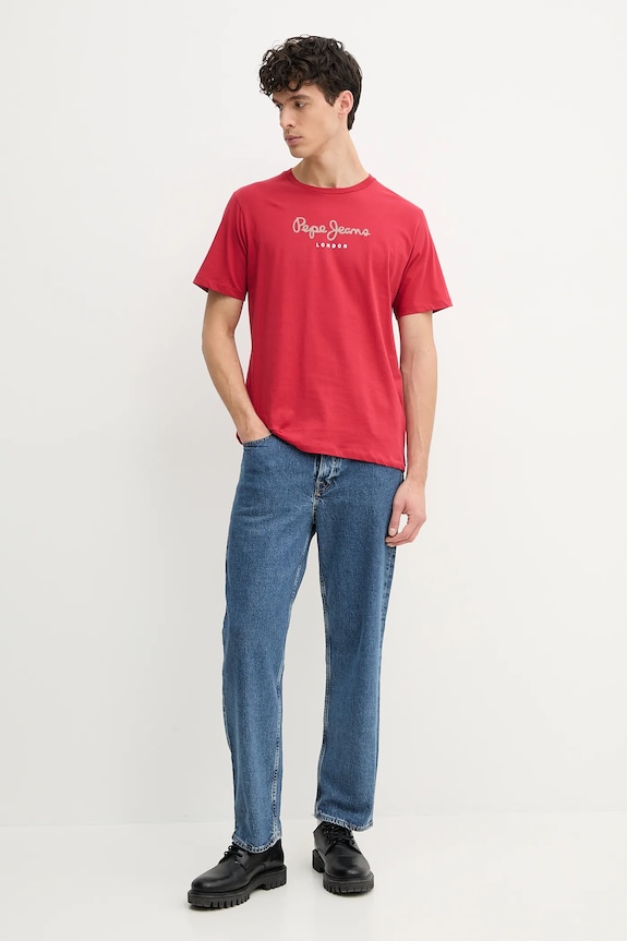 Βαμβακερό μπλουζάκι Pepe Jeans Eggo PM508208 κόκκινο SS25